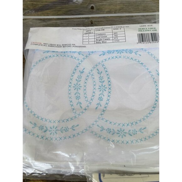 Vintage lot 3 Jack Dempsey Wedding Ring Stamped Embroidery Pillow cases NOS - Picture 8 of 11